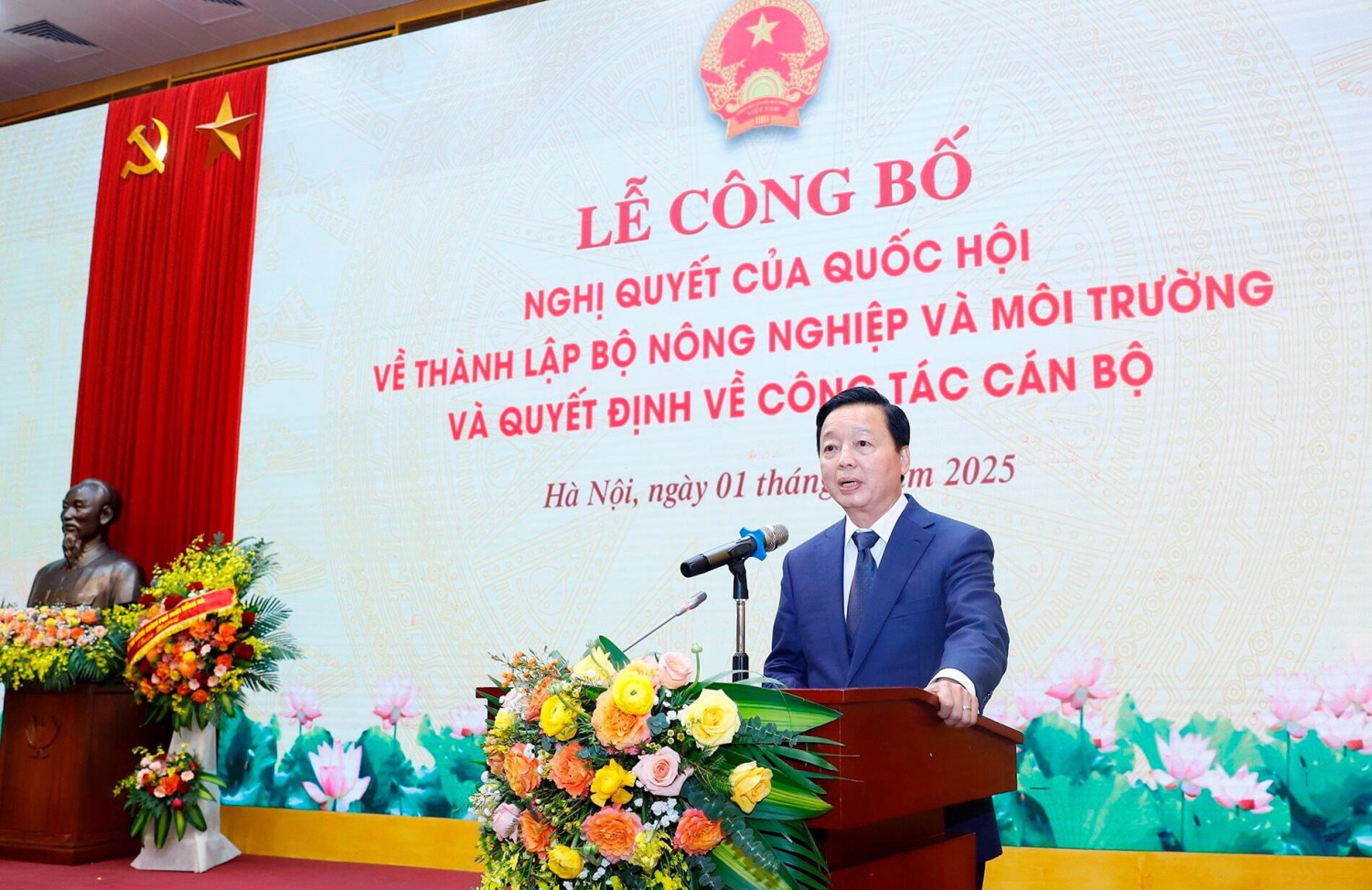Phó Thủ tướng Trần Hồng Hà dự Hội nghị triển khai Nghị quyết của Quốc hội thành lập Bộ Nông nghiệp và Môi trường
